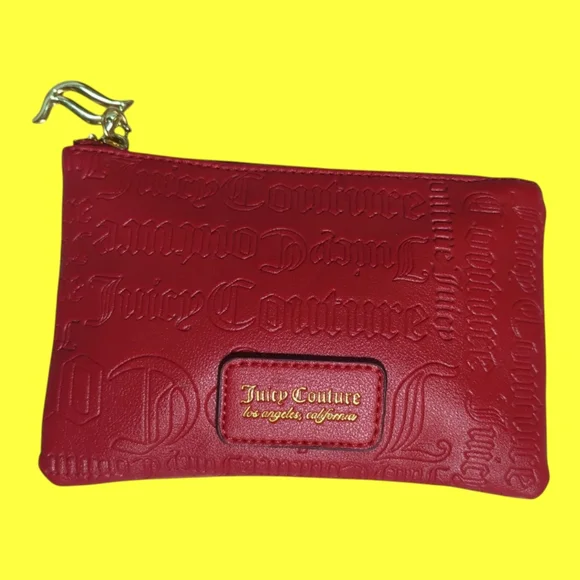 JUICY COUTURE Red Signature Cosmetic Bag/ Small Zip Bag - Picture 1 of 5
